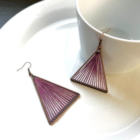 NEW "Giza" Triangle Earrings (Purple) - Picture 2 of 4